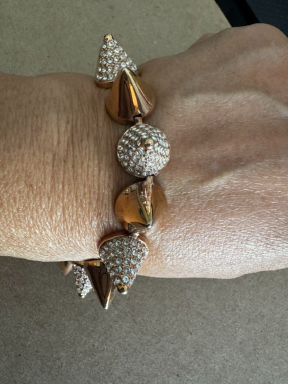 Eddie Borgo Rose Gold Pave Cone Bracelet